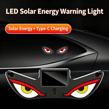 LED Dynamisches Ausdrucks-Neonlicht, Auto Solar Teufelsauge-Licht, Heckscheiben-Anti-Heckaufprall-Warnleuchte