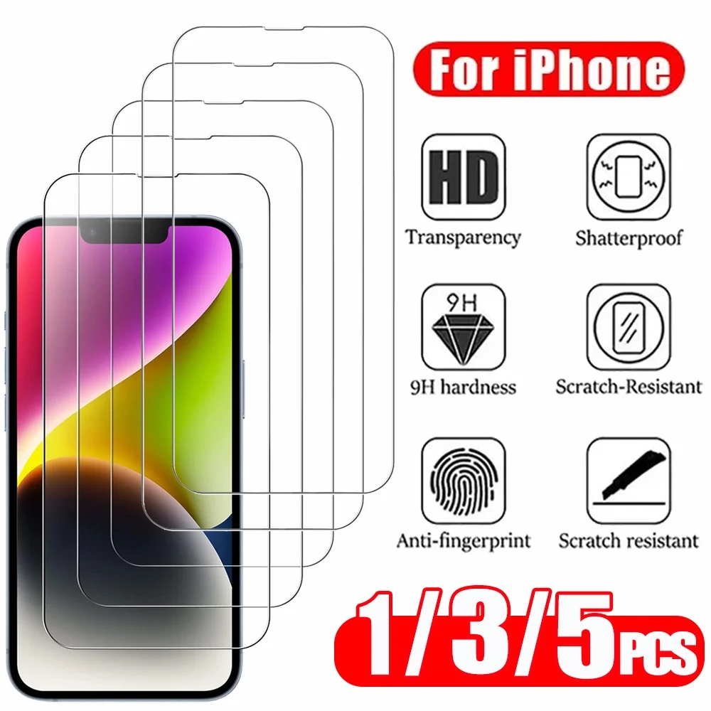 1~5 Stück HD Schutz glas für iPhone 16 17 Pro Max 17e 16e 15