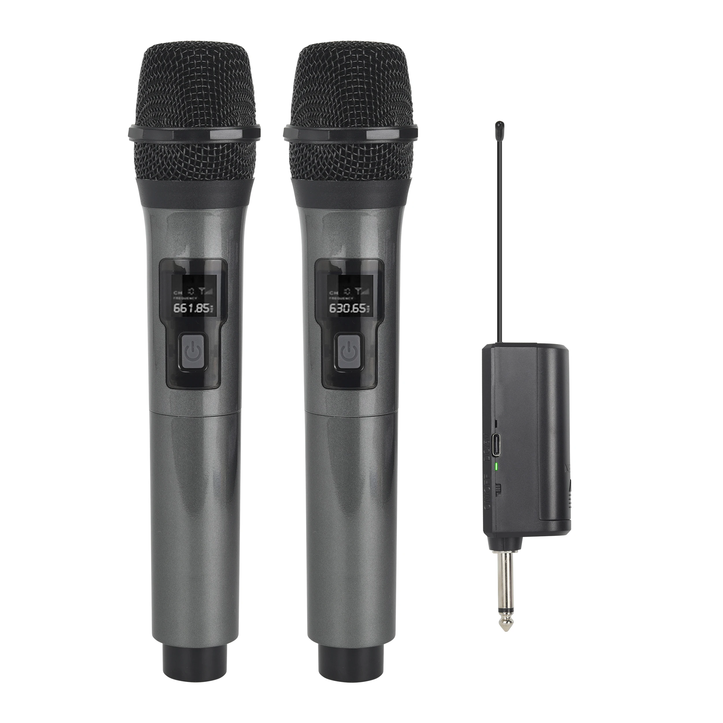 Drahtloses Mikrofon, 2 Kanäle, UHF-Handmikrofon mit fester – Bild 6