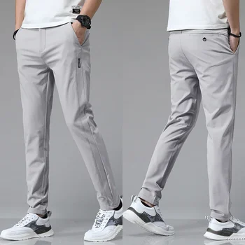 2024 frühling Sommer Ultra-dünne männer Stretch Dünne Gerade Casual Hosen Mode Atmungsaktive Golf Sport Hosen