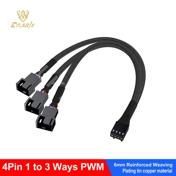 Cylarix PWM-Lüfter-Splitterkabel, PC, 4-polig, 1 bis 4 Wege, Lüfter-Stromverlängerungs-Adapterkabel, schwarzes