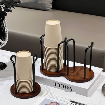 Einweg Tasse Lagerung Halter Rack Regal Wasser Tee Tassen Holz Spender mit Längeren Stick Becher