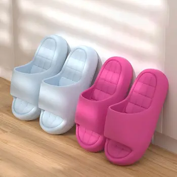 Unisex Badezimmer Hausschuhe Wolke Kissen Rutschen Sommer Flache Sandalen Dicke Plattform Schuhe Mann Innen