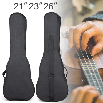 21/23/26 Zoll tragbare Ukulele-Tasche, schwarze weiche Tasche, einlagige Tasche, einzelner Schulter-Rucksack