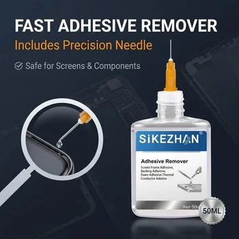 SiKEZHAN 50ml Flüssiger Klebstoffentferner für Handybildschirme, LCD-Rahmen und Rückabdeckungen, Reparaturset
