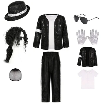 Michael Jackson Kinderkleidung Halloween Cosplay Geburtstagsparty Tanzaufführung Kinderkostüm Pop-Star Jungen