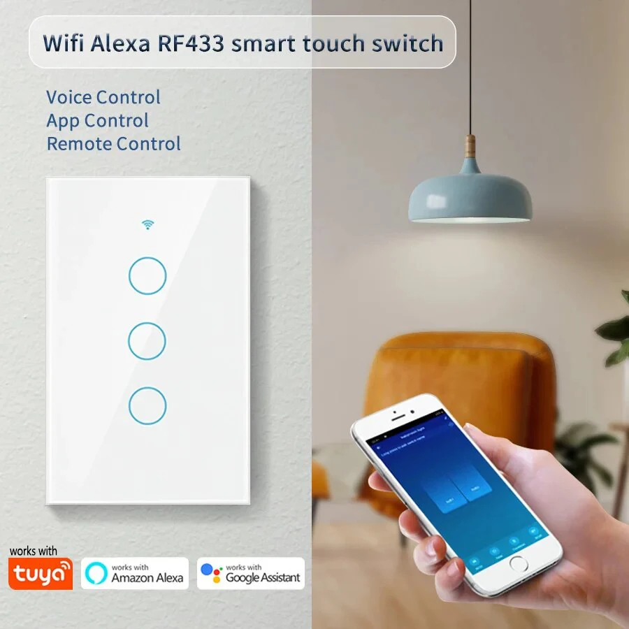 Tuya WiFi US Smart Lichtschalter Wand-Touch-Schalter – Bild 6