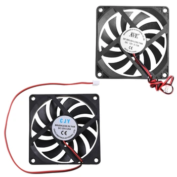 12V 2-poliger 80x80x10mm PC-Computer CPU-System Kühlkörper bürstenloser Lüfter Desktop-PC-Gehäuse Kühler