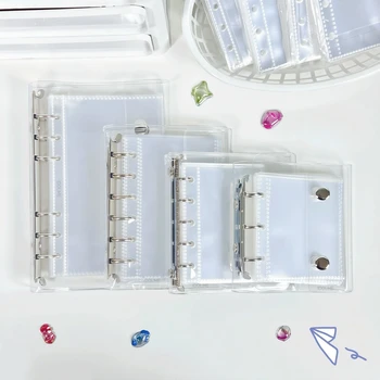 M5/A8/A7/A6 Transparenter Ordner, Stickerbuch, Aufbewahrungsbuch für Aufkleber, Notizbuch aus weichem Leder