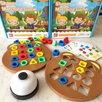 Geometrisches Form-Matching-Puzzle, Montessori-Sortierspielzeug aus Holz für Kleinkinder, pädagogisches