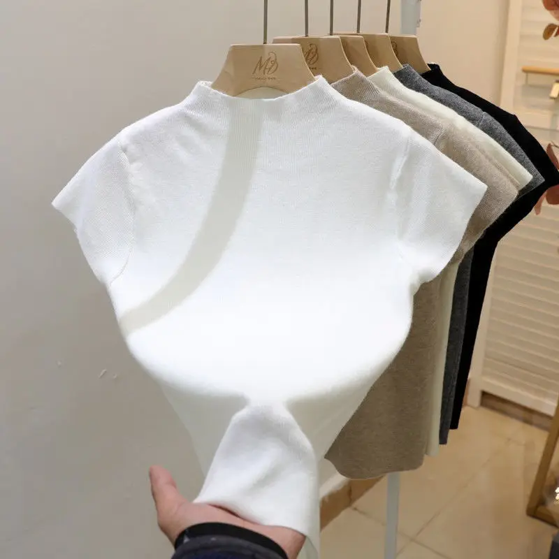 2026 grundlegende Rollkragen Solide Dünne Sommer Pullover – Bild 2