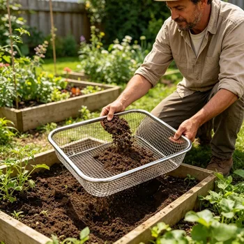 Edelstahl-Gartensieb, robust und langlebig, sehr geeignet für den Hausgartenbau und die Pflege von Sukkulenten