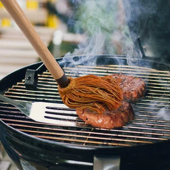 Outdoor Bbq Teigbürsten BBQ Barbecue Grill Schmiermopp Gummi Holzgriff BBQ Backen Tauchbürste auf Öl Pinsel