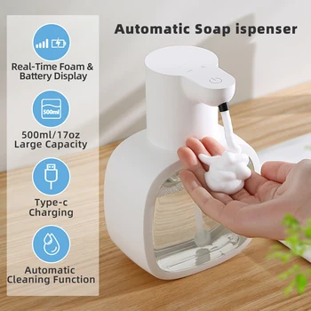 An der Wand montierter automatischer Seifenspender aus Schaumstoff, intelligente Handwaschmaschine, 500 ml