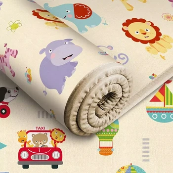 200 x 180/180 x 150/180 x 120 cm, Spielmatte für Kinder, dicke Sicherheitsmatte, freundliche