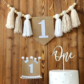 1. Geburtstag Hochstuhl Banner Boho Home Decor für Mädchen Jungen Baby Zimmer Dekoration Kinderzimmer Banner