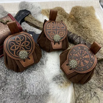 Steampunk mittelalterliche Punk-Stil Fanny Packs für Männer Pu-Leder Geldbörse zum Aufhängen Gürtel Taille