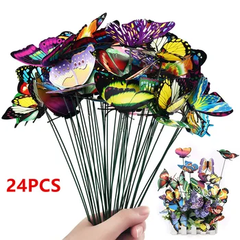 Schmetterlinge Garten Hof Pflanzer Bunte Wunderliche Schmetterling Stakes Decoracion Outdoor Decor (24 Stück)