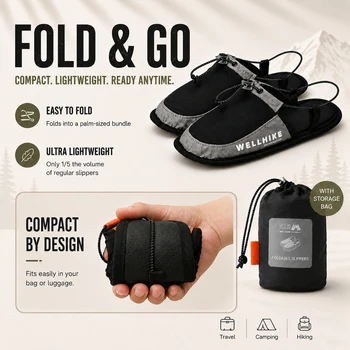 Schnelltrocknende Camping-Slipper, Watbare Schuhe, Faltbare Wasserschuhe, Tragbare Reise-, Strand-, Hotel