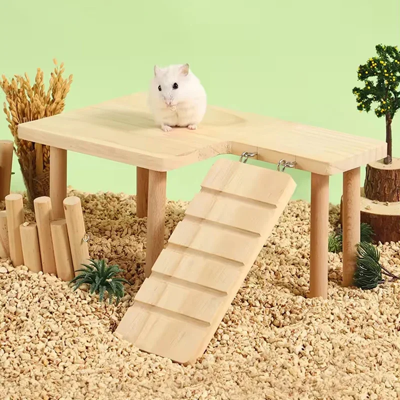 Hamster Holz Leiter Plattform Sprungbrett Spielplatz Hamster – Bild 2