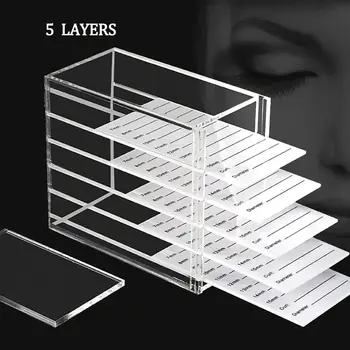 5-lagige Aufbewahrungsbox für Wimpernverlängerungen, Acryl-Palette, Nerz-Wimpern-Organizer, Halter