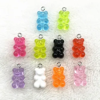 Candy Bear Anhänger Charms für Halskette Armband Ohrringe Schmuckherstellung Diy Erkenntnisse Harz (10 Stück)