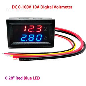 DC 0-100V 10A Digital Voltmeter Amperemeter Dual Display Spannung Detektor Strom Meter Panel Amp Volt Gauge