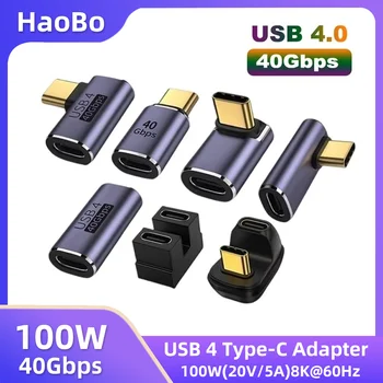 USB4.0 40 Gbit/s OTG Typ C 90-Grad-Adapter 100 W 5 A USB C auf Typ C Schnellladekonverter USB C Datenadapter