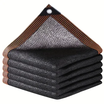 Schwarzer Sonnenschutzstoff, Netzabdeckung, getapete Kante mit Ösen, Sonnennetz für Pergola, Pflanzen
