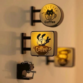 American Coffee Shop Beleuchtete Kühlschrank Magnetische Lichttafel Magnetische Leuchtkasten Heimdekoration