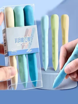 Box Löcher-Radiergummi für Grundschüler, großer, sauberer Radiergummi für Kunst, keine Rückstände (3 Stück)