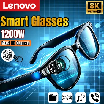 Lenovo KI-Smart-Brille 8K Fernbedienung Touch-Fotokamera Aufnahme Sprachassistent Übersetzer Kabellose