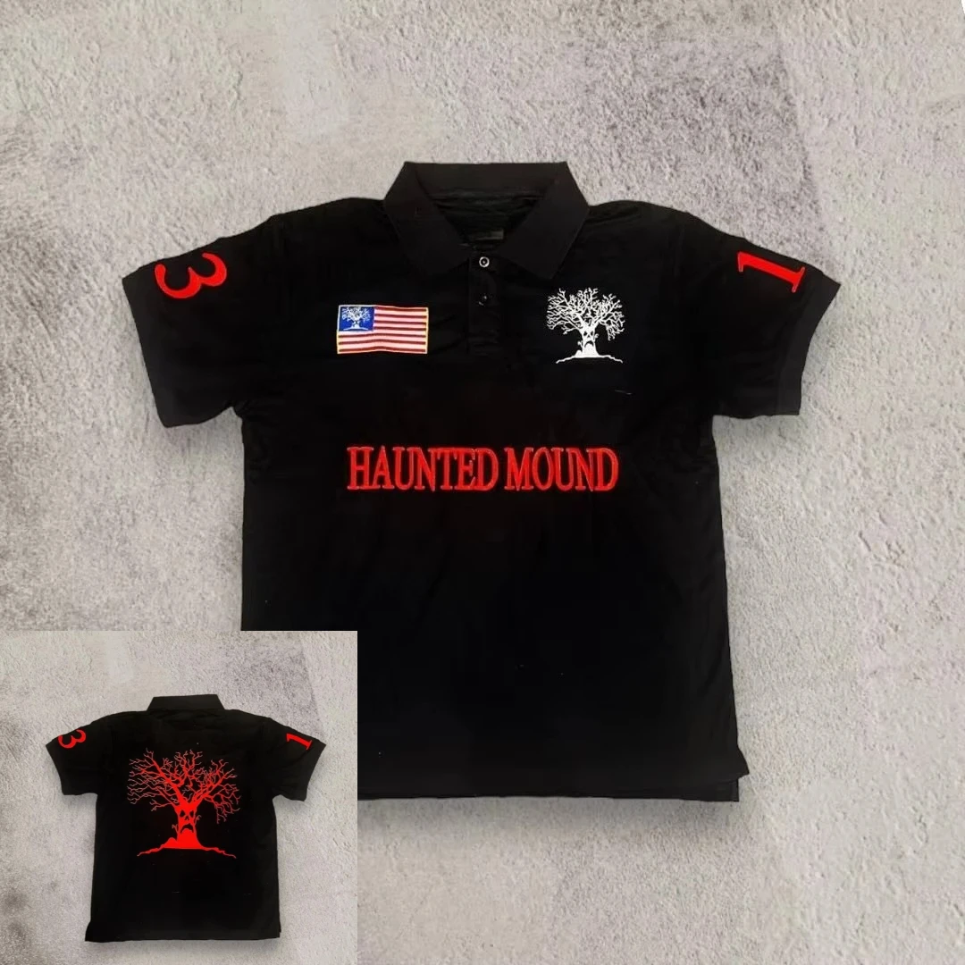 Haunted Mound Poloshirt America Retro Street Hip Hop – Bild 5