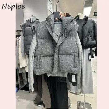 Neploe Korea Chic Streetwear Personalisierte Weste Kurze Parkas Casual Elegante Mantel Erweiterte High Street