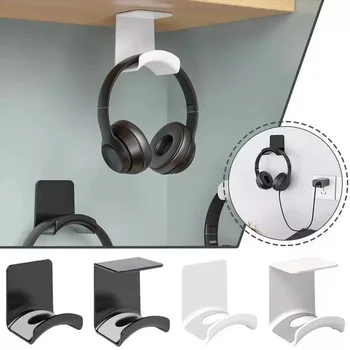 Universal Kopfhörer Ständer Adhensive Kunststoff Wand Halterung Aufhänger Unter Schreibtisch Headset Rack