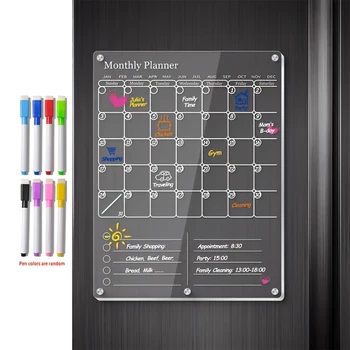 Acryl-Magnetkalender für den Kühlschrank, transparenter trocken abwischbarer Kalender für den Kühlschrank