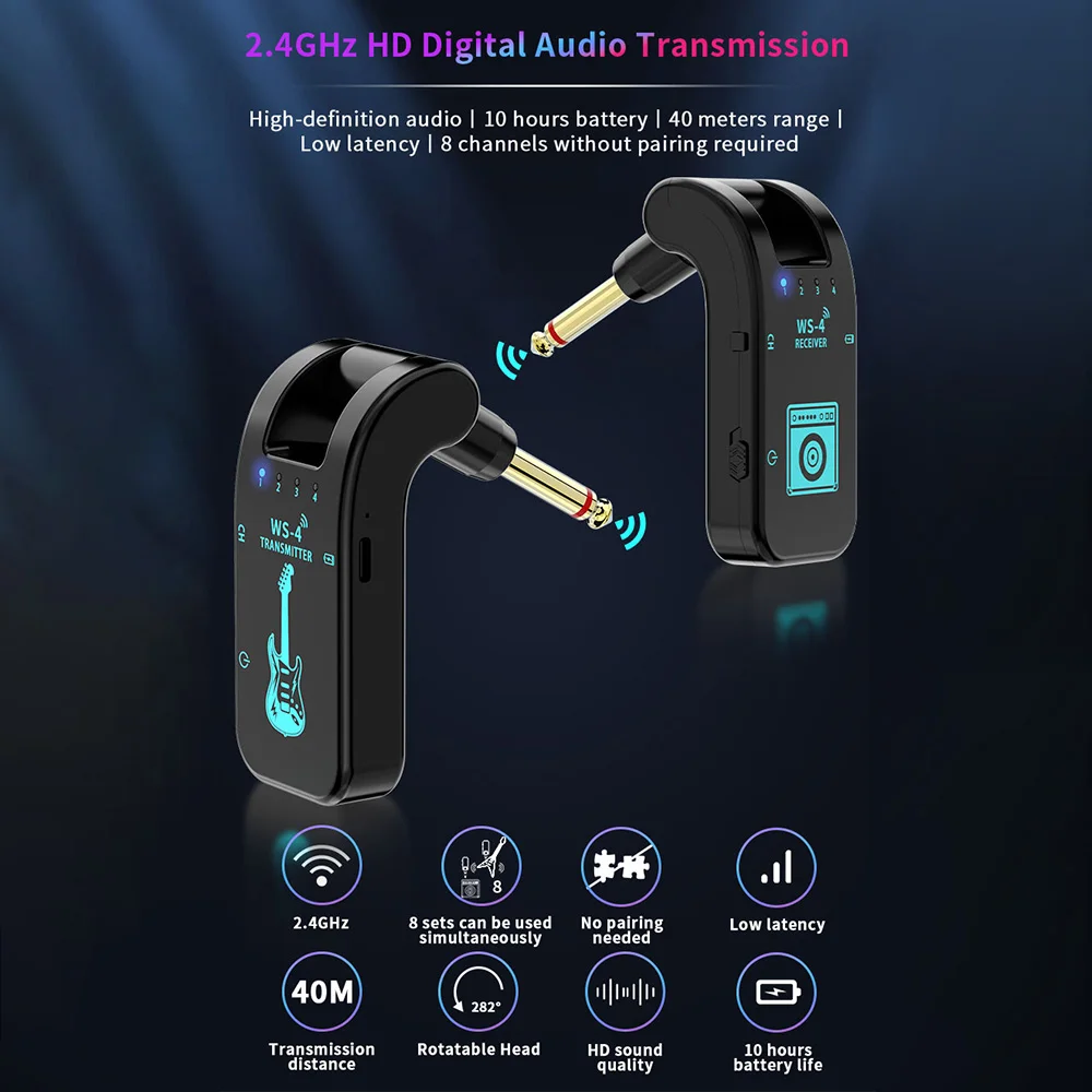 2,4G Wireless Gitarre System Wiederaufladbare Gitarre Sender – Bild 3