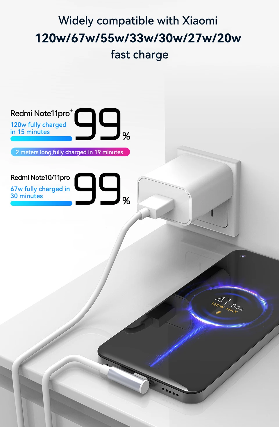USB-A auf USB-C Kabel 120 W, Schnellladen – Bild 3