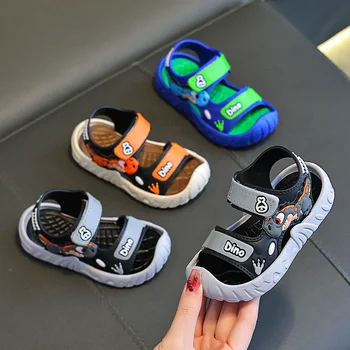Modische Sport-Sandalen für Kinder, geometrische Muster, atmungsaktiv, verschleißfest, weiche Schuhe