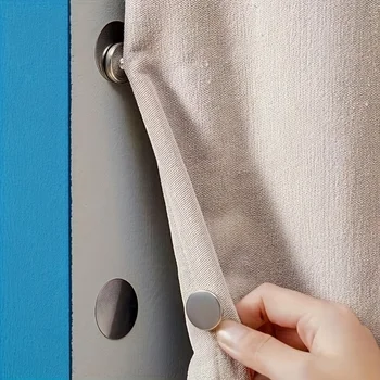 Moderner Magnethaken aus Metall, geeignet für Vorhänge - einfach zu installierende, an der Wand montierte