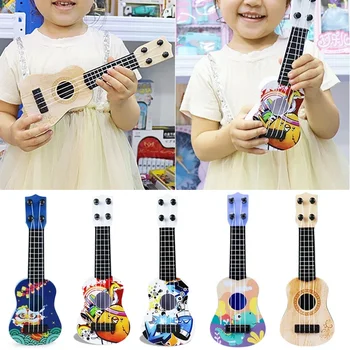 Mini-Ukulele-Gitarre, Spielzeug, Geschicklichkeit, verbessert klassisches frühpädagogisches Musikinstrument