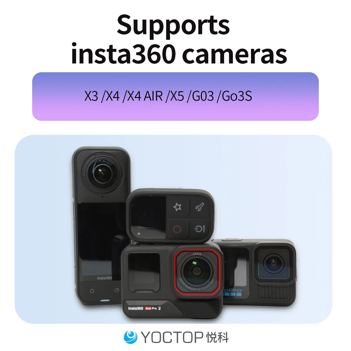 YOCTOP ist geeignet für Insta360 Sportkameras X3, X4, X5, GO – Bild 2
