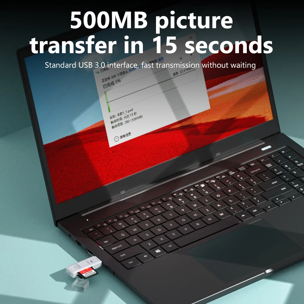 USB 3.0 Kartenleser 2-in-1 für SD und microSD – Bild 3