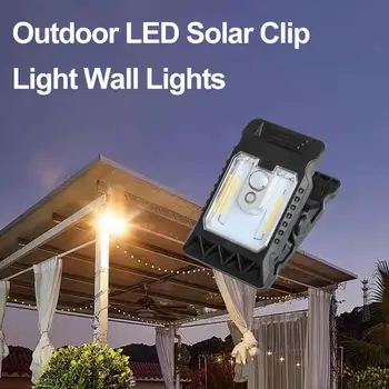 Solar Smart Beleuchtung Outdoor LED Solar Clip Licht Tragbare Wasserdichte Körper Sensor Lampe Hof Garten