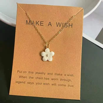 Blume Anhänger Halskette für Frauen Koreanische Mode Nette Romantische Choker Halskette Goldene Farbe Link