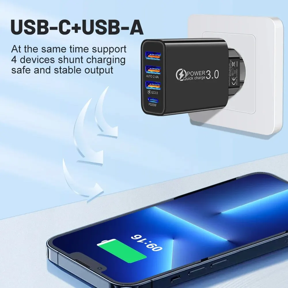 USB-Ladegerät 20 W mit mehreren Anschlüssen, PD – Bild 2