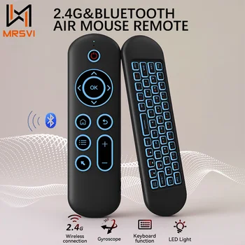 MRSVI Air Mouse Fernbedienung M5 Wireless 2,4 G & Bluetooth mit 7-farbiger Gyroskop-Tastatur