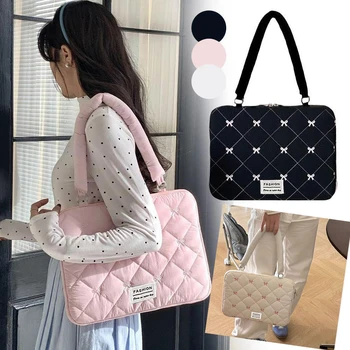 Reisetasche, 15 Zoll, tragbare Laptoptaschen, Schleife mit Griff, Laptoptasche, weiches Material, niedliche