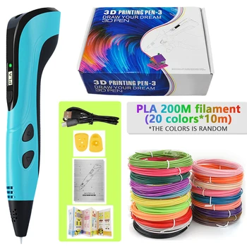3d Stift für kinder Creatived Spielzeug DIY 3D Druck Stift Typ-C Wiederaufladbare 3D Stifte Set mit 200M PLA