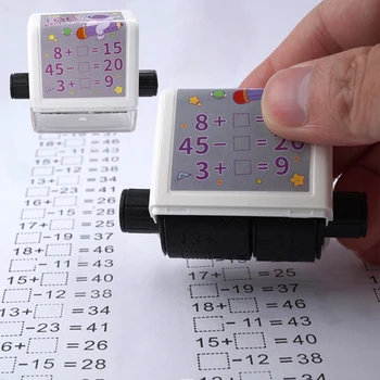 Lehrstempel 2 in 1 Füllung im leeren Roller Wiederverwendbarer Mathe-Roller-Stempel Design Digitaler Stempel